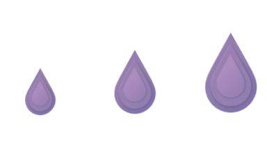 3 purple droplets